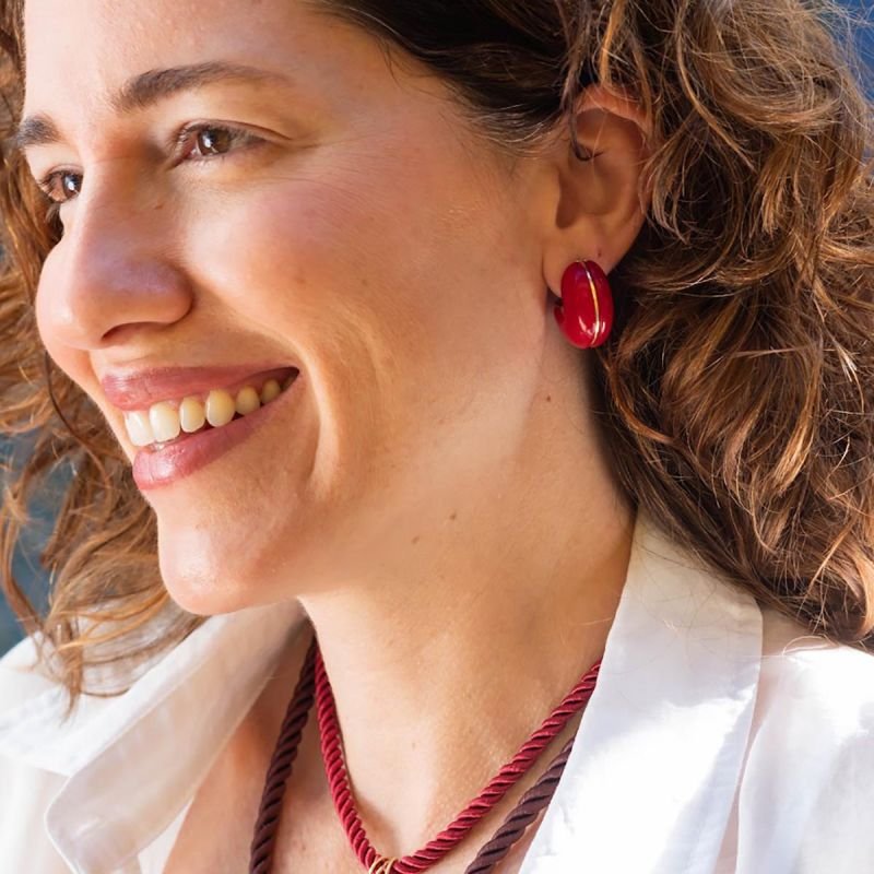 Argola Bijuteria Resina