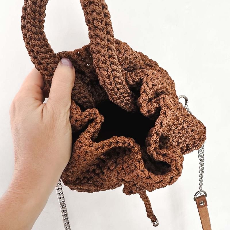 Bolsa Saco Crochê Boho