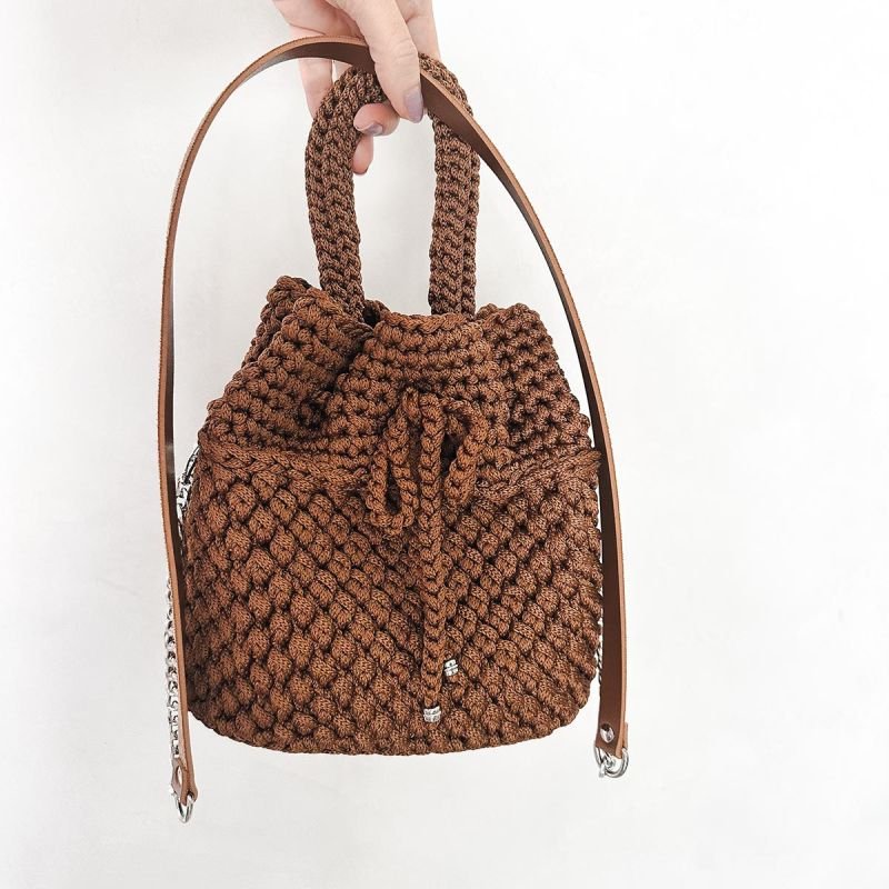 Bolsa Saco Crochê Boho