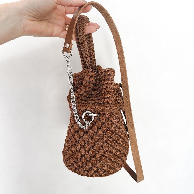 Bolsa Saco Crochê Boho