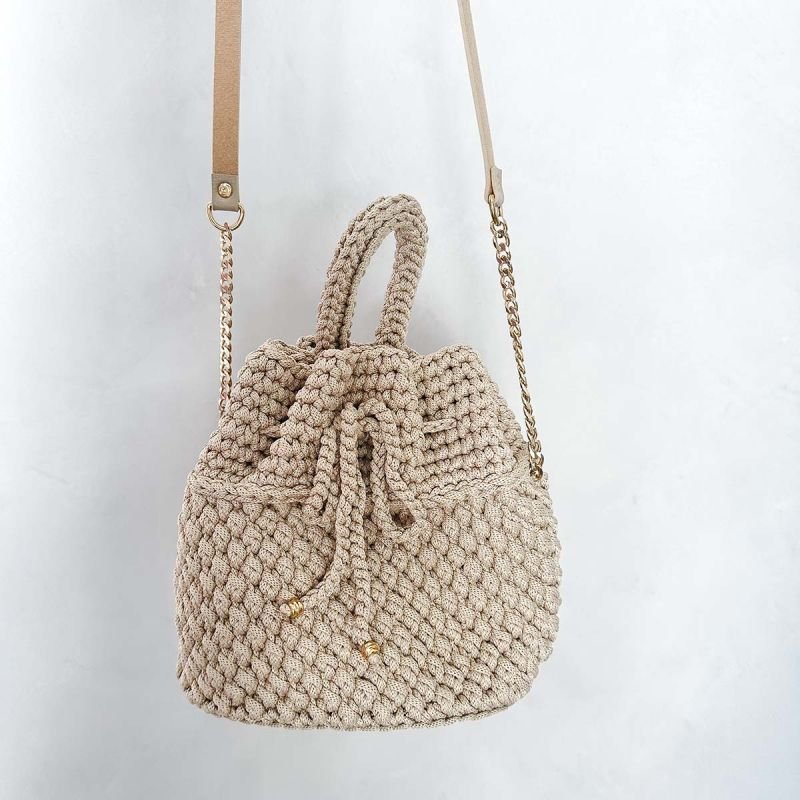 Bolsa Saco Crochê Boho