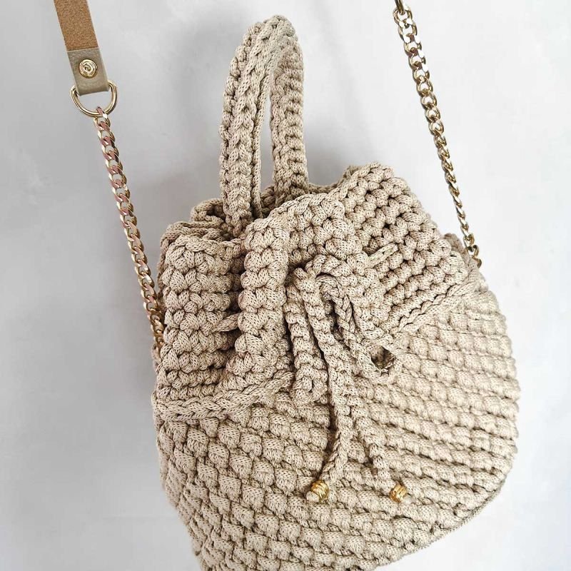 Bolsa Saco Crochê Boho