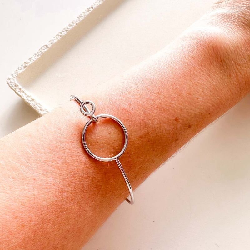 Bracelete Banhado Círculo Vazado