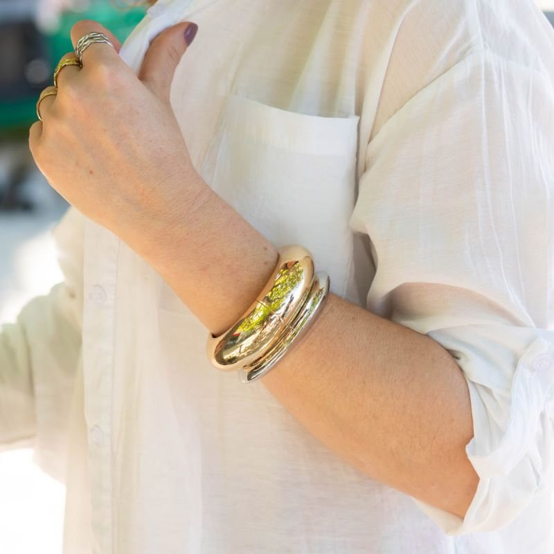 Bracelete Bijuteria Abaulado Médio