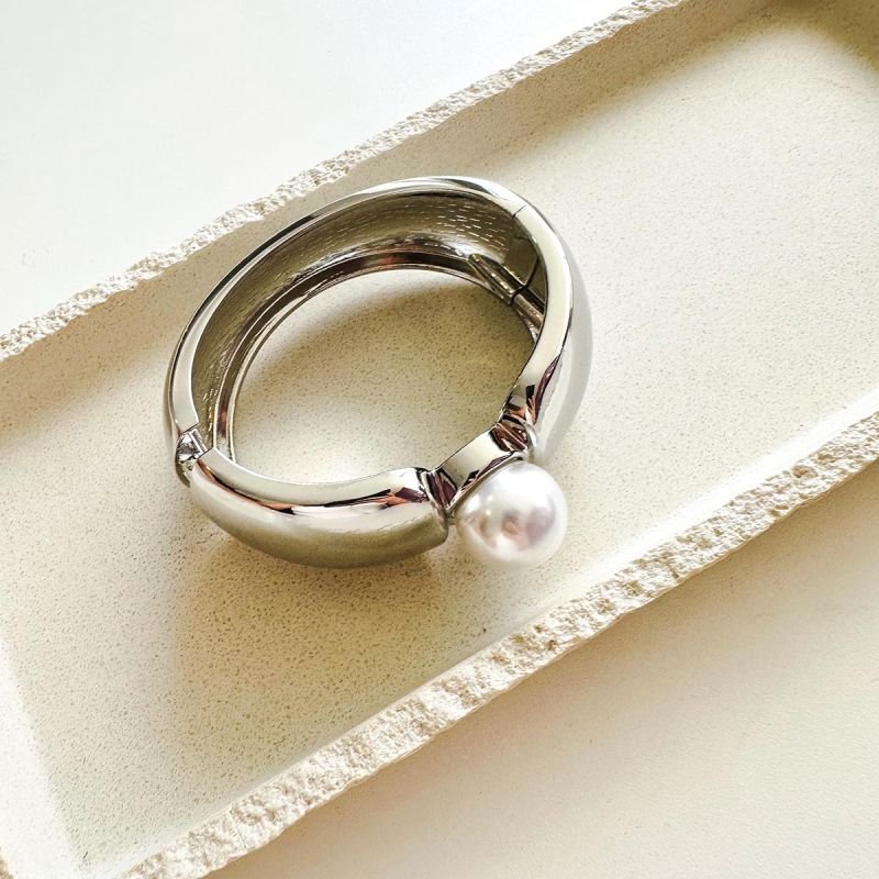 Bracelete Bijuteria Largo com Pérola Central