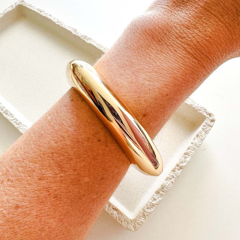 Bracelete Bijuteria Quadrado Achatado Orgânico