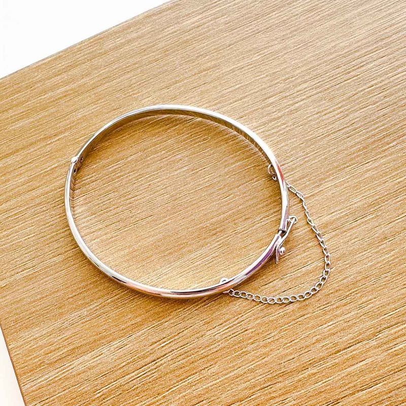 Bracelete Escrava Banhado com Correntinha de Segurança