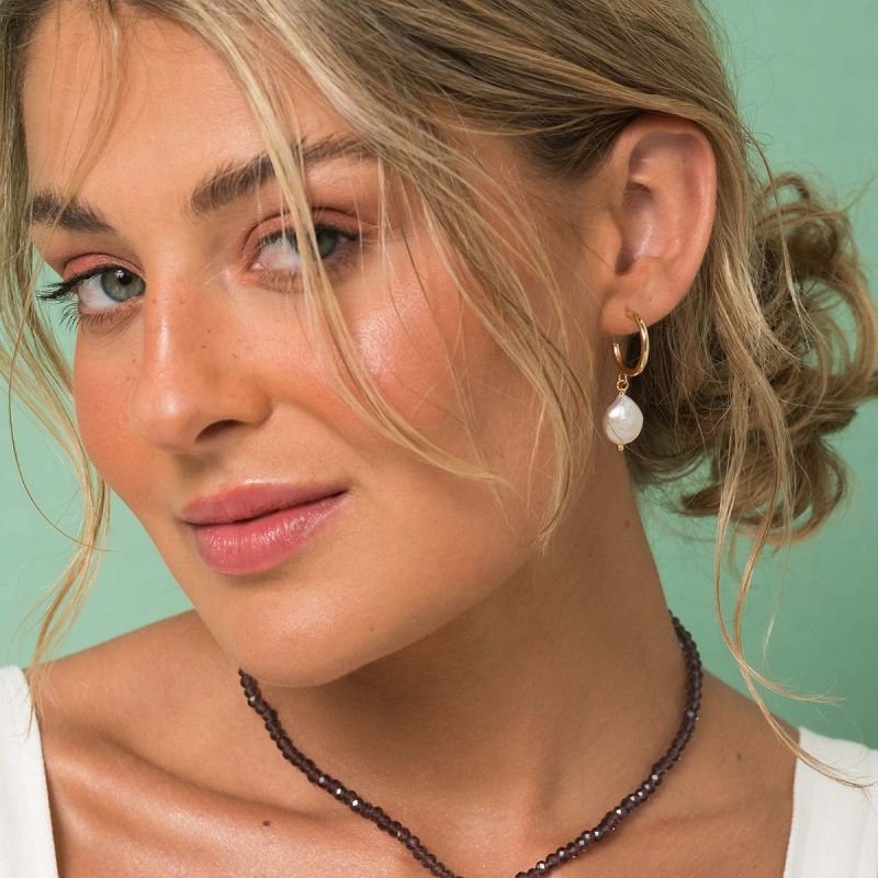 Brinco Argola Banhada Pérola Biwa