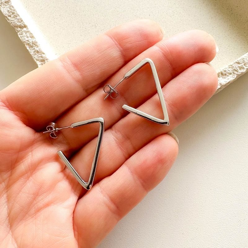 Brinco Argola Triângulo Banhado