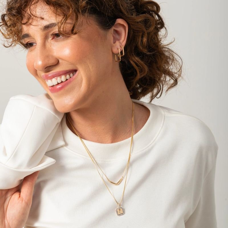 Brinco Argola Quadrada Banhada M