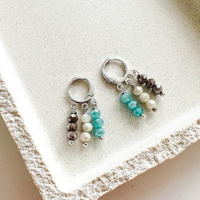 Brinco Argolinha Banhado a Ouro 18k Fileiras Cristais