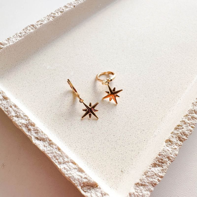 Brinco Argolinha Banhado Estrela