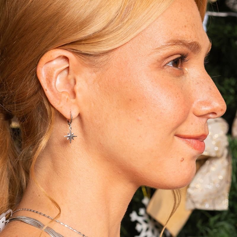 Brinco Argolinha Banhado Estrela