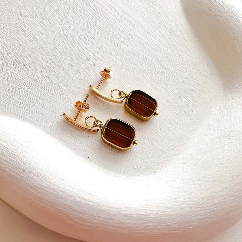 Brinco Banhado a Ouro 18k Vitral