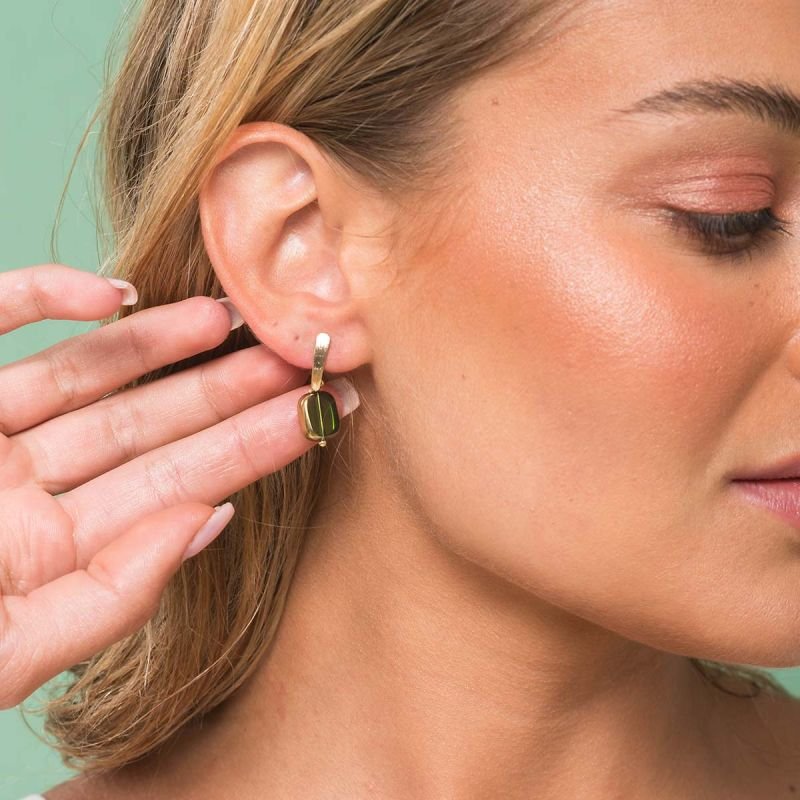 Brinco Banhado a Ouro 18k Vitral