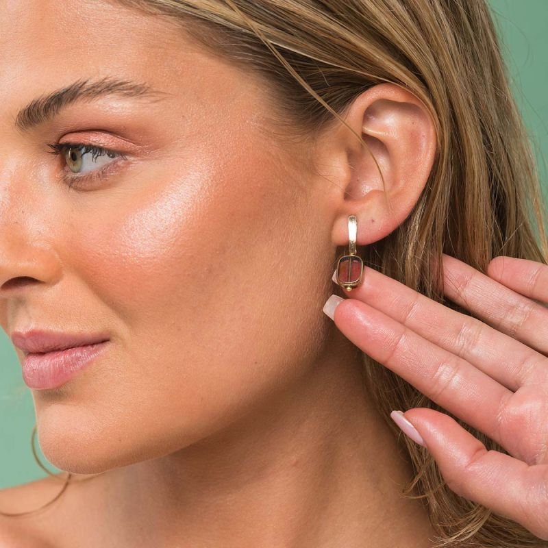 Brinco Banhado a Ouro 18k Vitral