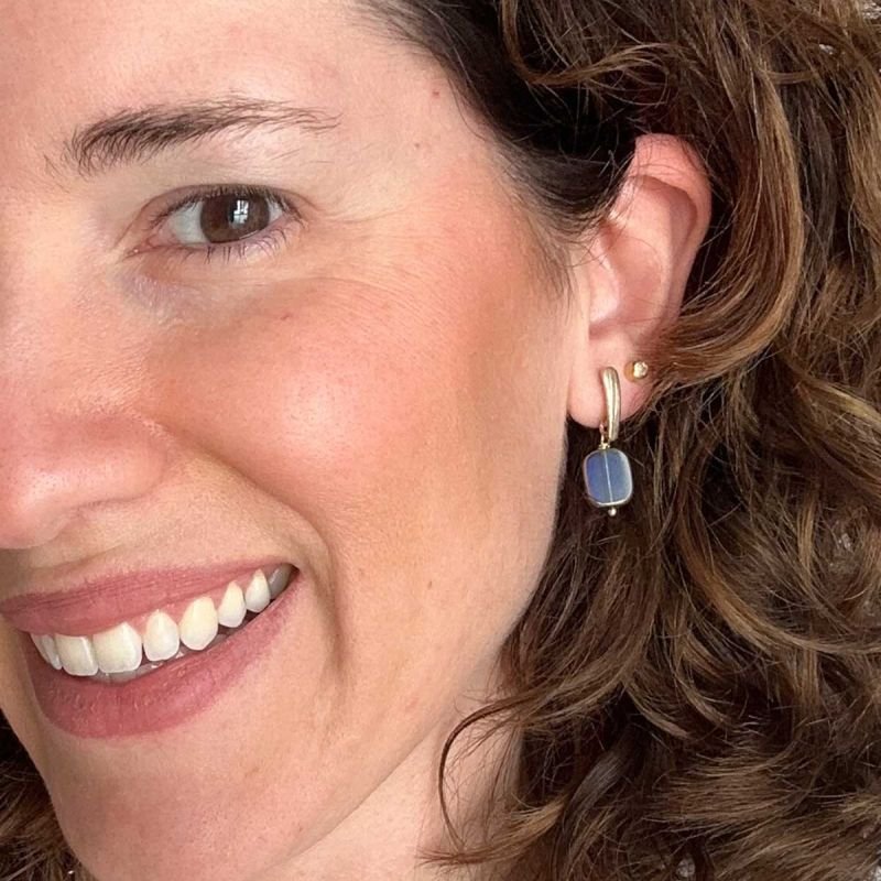 Brinco Banhado a Ouro 18k Vitral