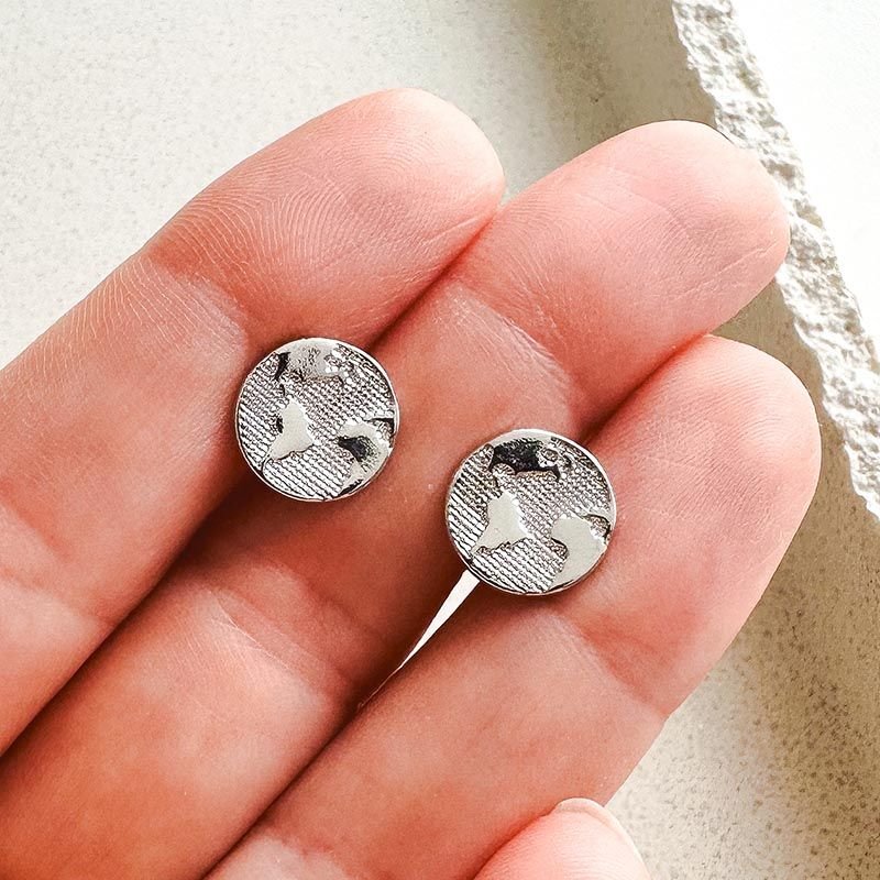 Brinco Banhado a Ouro 18k Mapa-Múndi