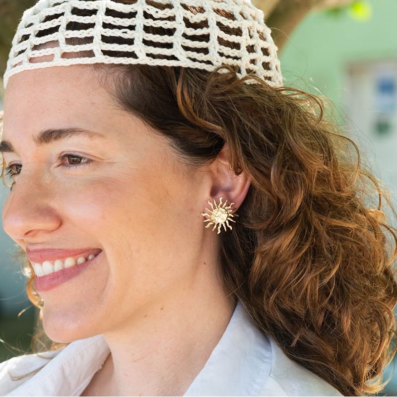 Brinco Banhado a Ouro 18k Sol