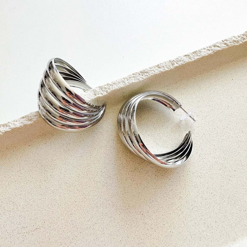 Brinco Bijuteria Argola Escultural Texturizada