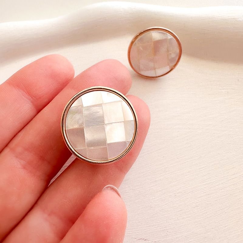 Brinco Bijuteria Madrepérola Mosaico