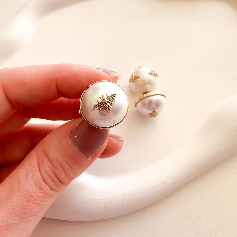 Brinco Bijuteria Pérola Detalhe Abelha