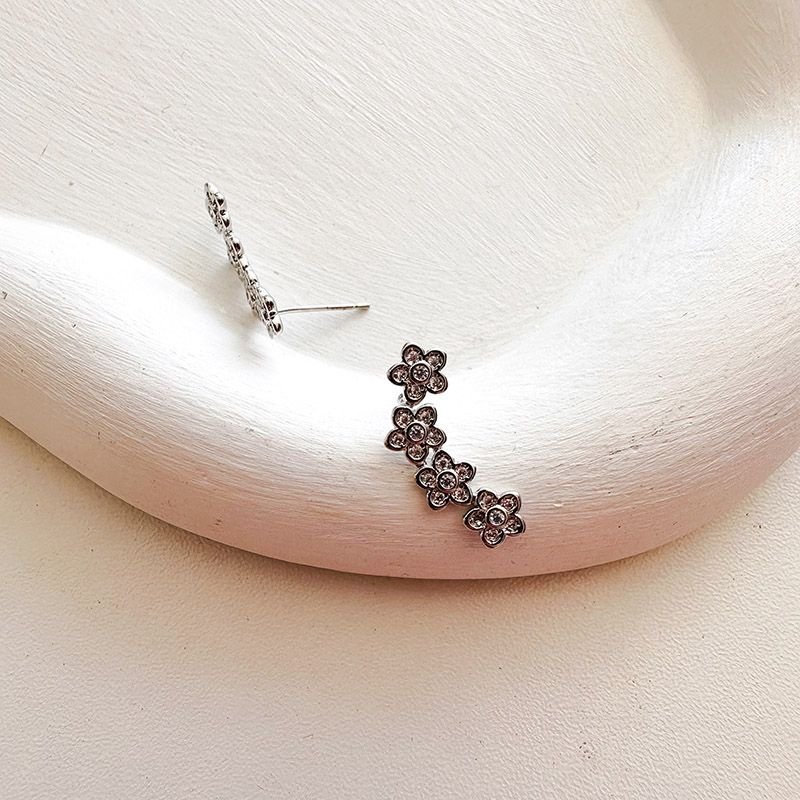 Brinco Earcuff Bijuteria Flores