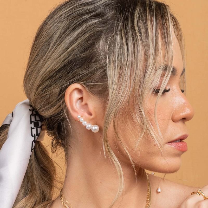 Brinco Ear Cuff Bijuteria Pérolas