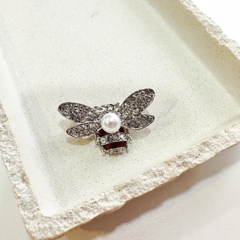 Broche Bijuteria Abelha Pérola Luxo