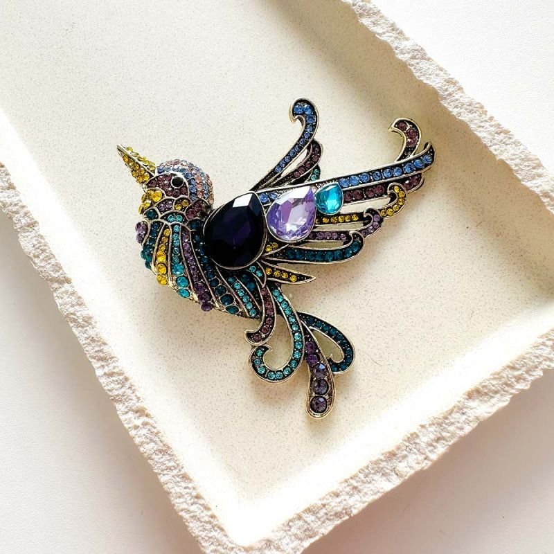 Broche Bijuteria Beija-Flor Glamour
