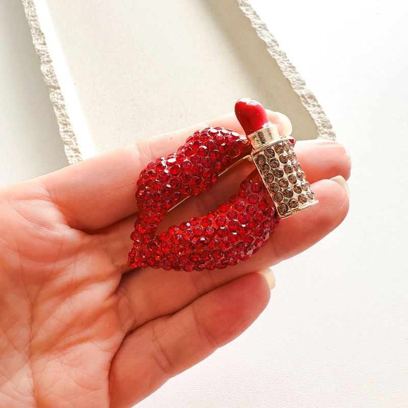Broche Bijuteria Boca e Batom