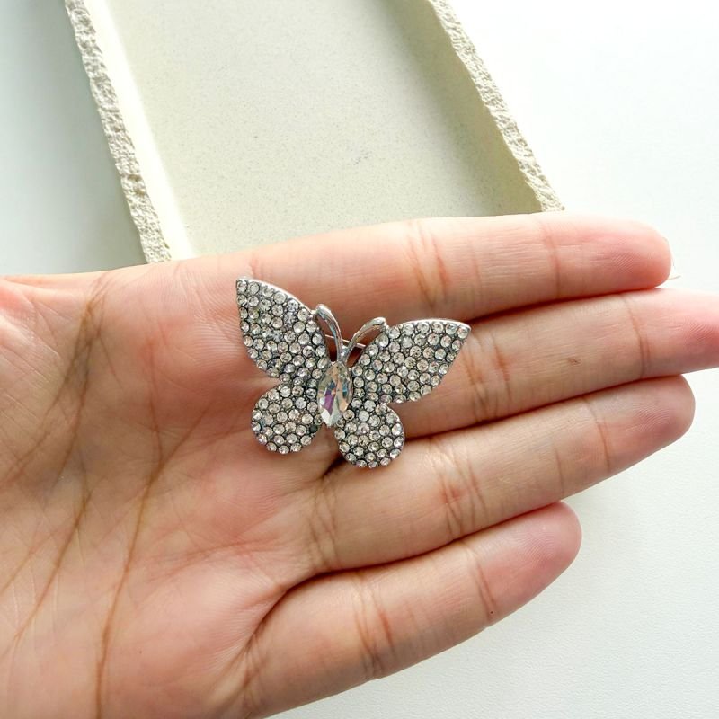 Broche Bijuteria Borboleta Cristal Brilho