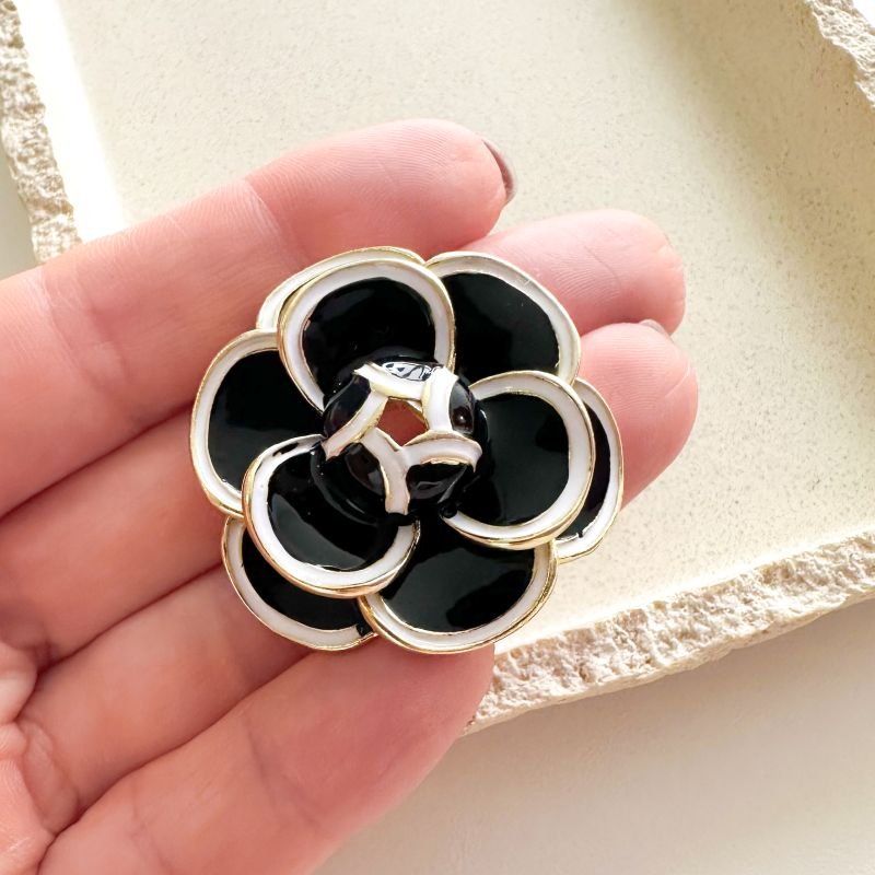 Broche Bijuteria Flor Camélia Statement