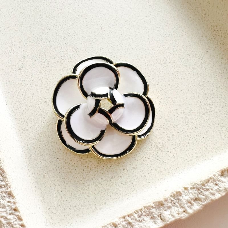Broche Bijuteria Flor Camélia Statement