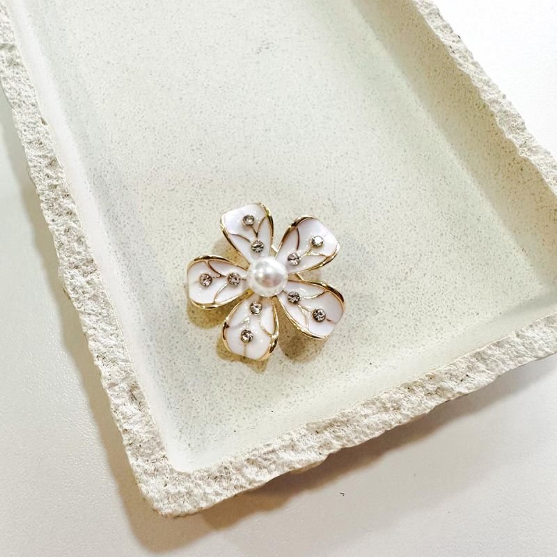 Broche Bijuteria Flor Pérola Elegance