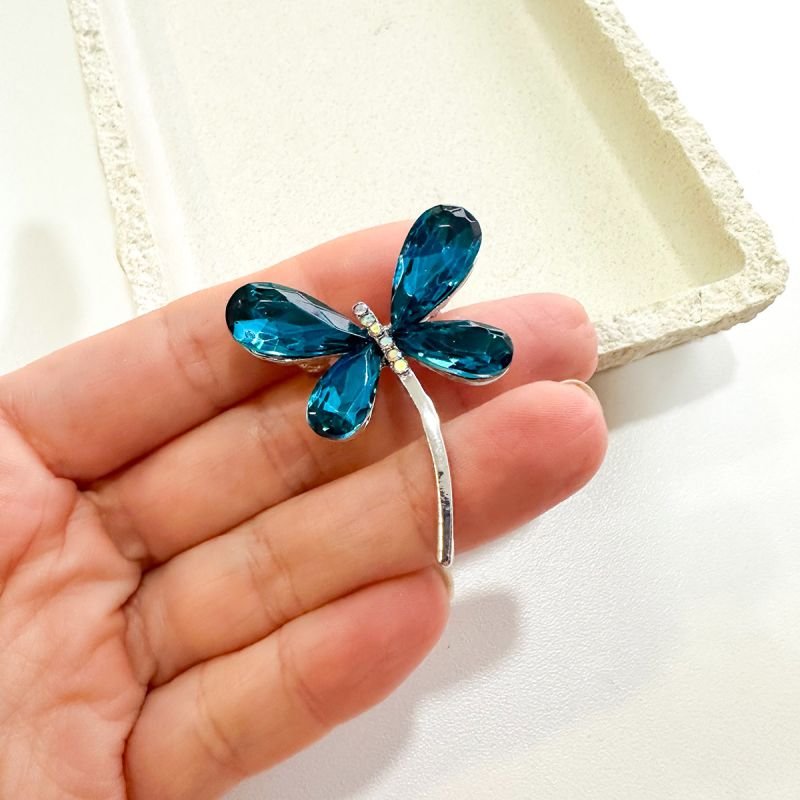 Broche Bijuteria Libélula Cristais