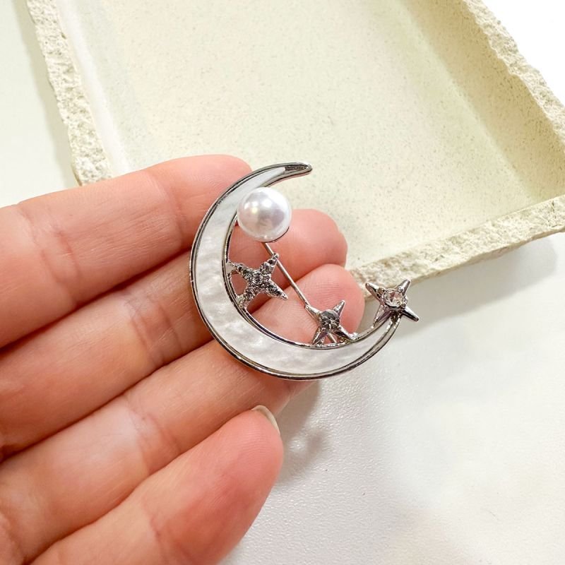 Broche Bijuteria Lua Pérola