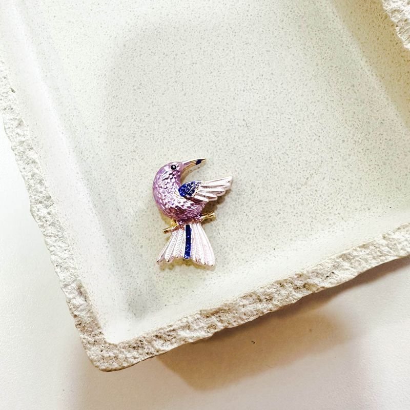 Broche Bijuteria Mini Pássaro Esmaltado