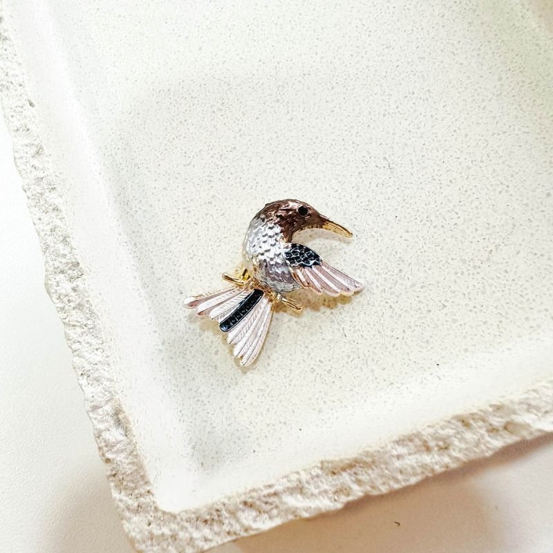 Broche Bijuteria Mini Pássaro Esmaltado