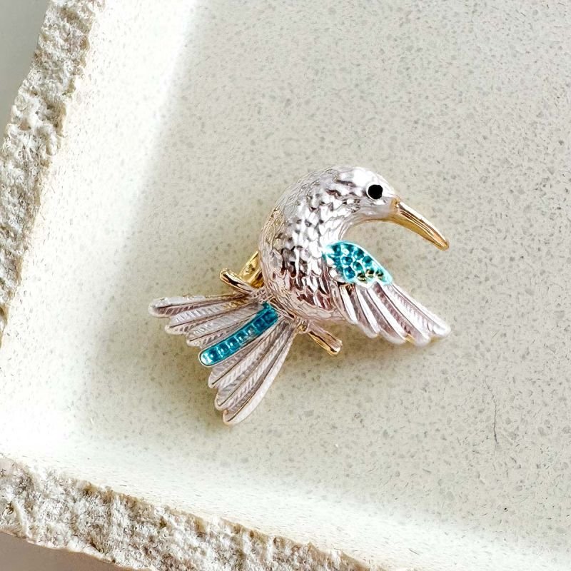 Broche Bijuteria Mini Pássaro Esmaltado