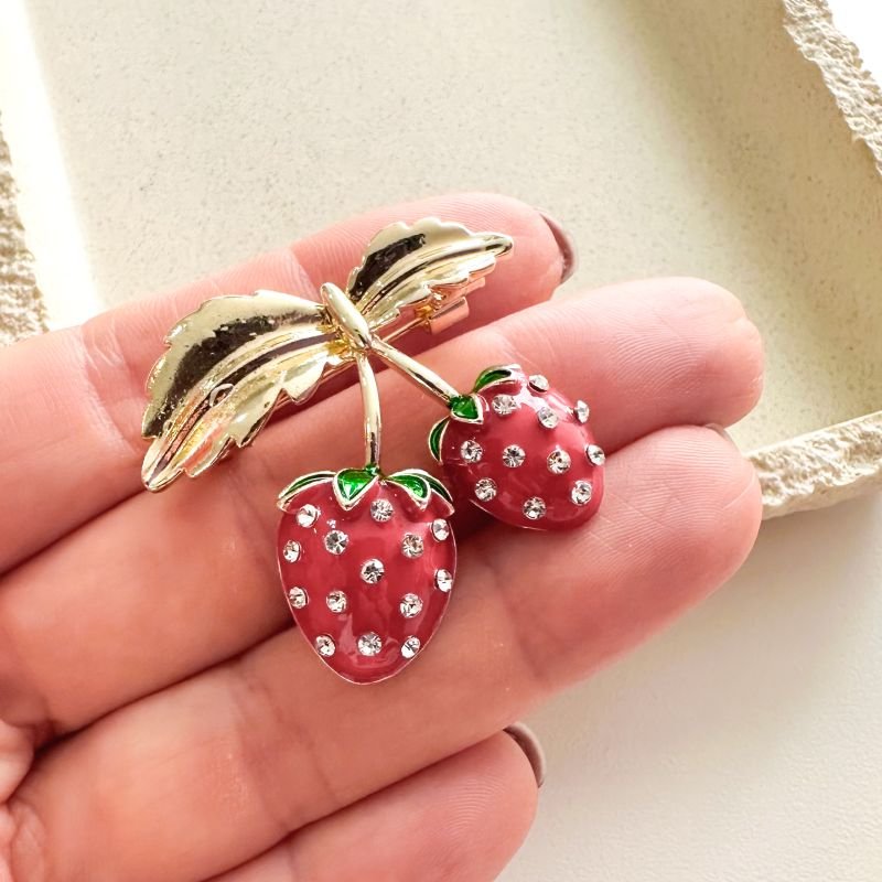 Broche Bijuteria Morangos Pop