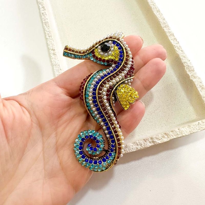 Broche Cavalo-Marinho Cristal Colors Oceano