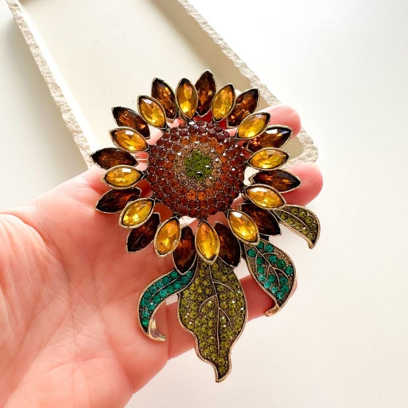 Broche Maxi Bijuteria Girassol Outono