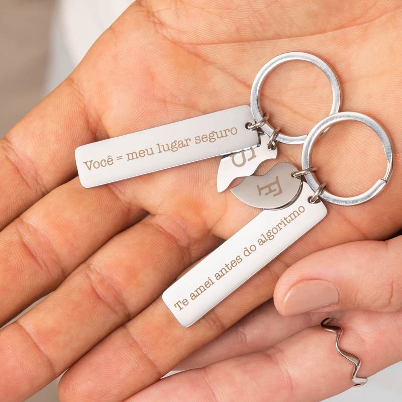 Chaveiro Aço Personalizado Casal