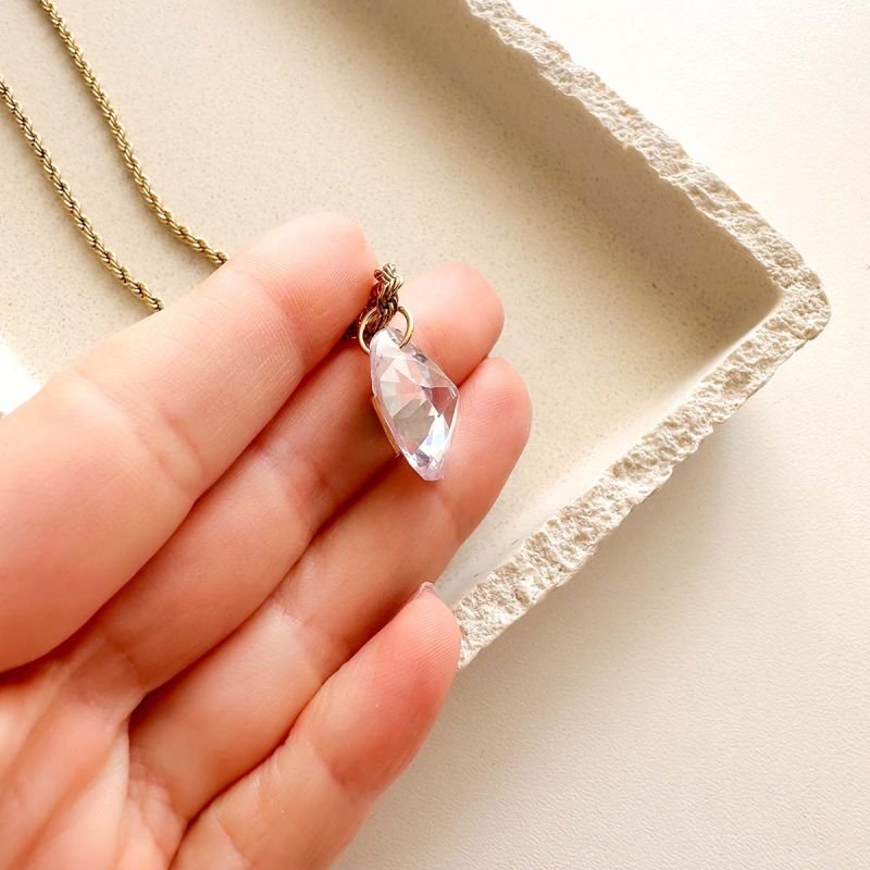 Colar Aço Corrente Baiana Zircônia Oval