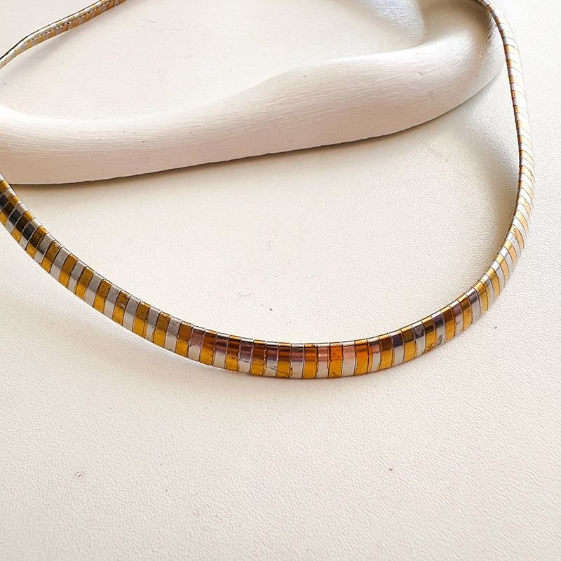 Colar Aço Dois Banhos