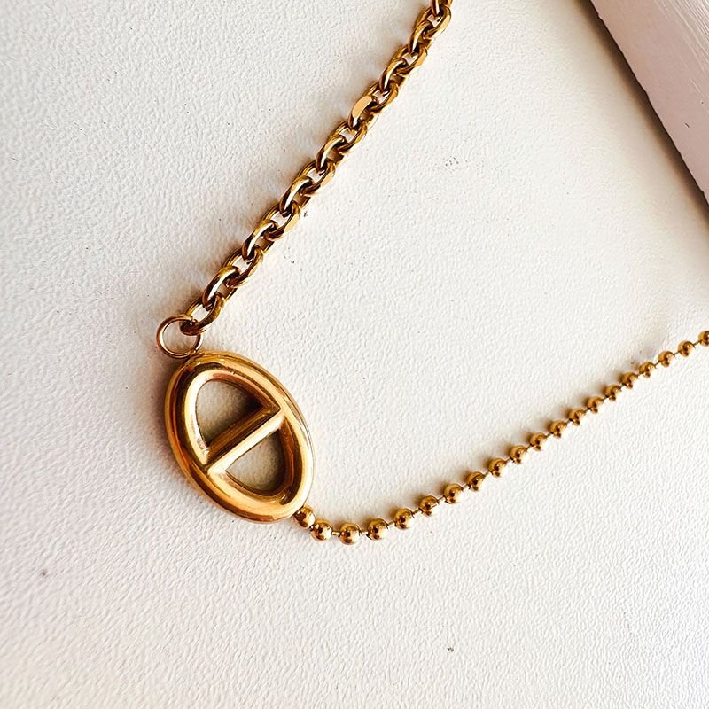 Colar Aço Dourado Correntes