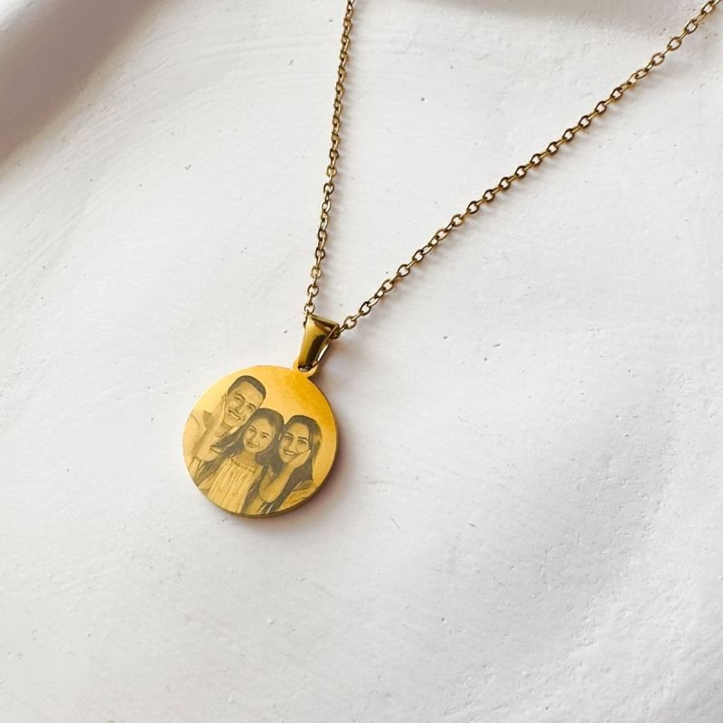 Colar Aço Personalizado Medalha Redonda