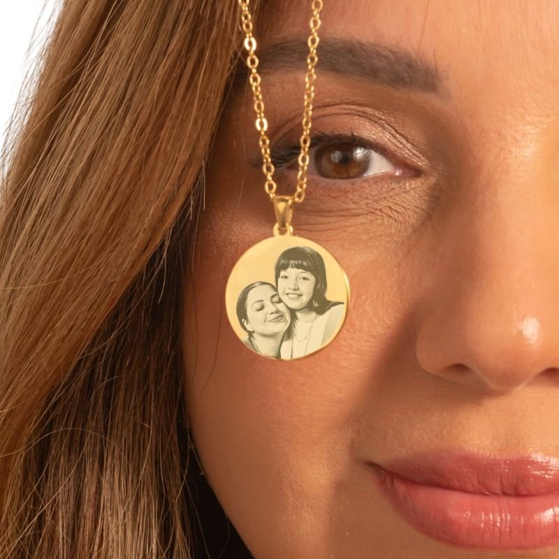 Colar Aço Personalizado Medalha Redonda Média 2,5cm