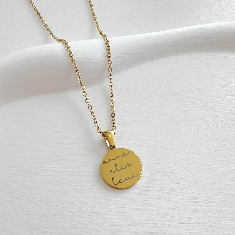 Colar Aço Personalizado Medalha Redonda Pequena 1,5cm